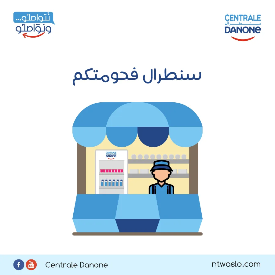 A neighbourhood shop stocking Centrale Danone, from the campaign illustration set